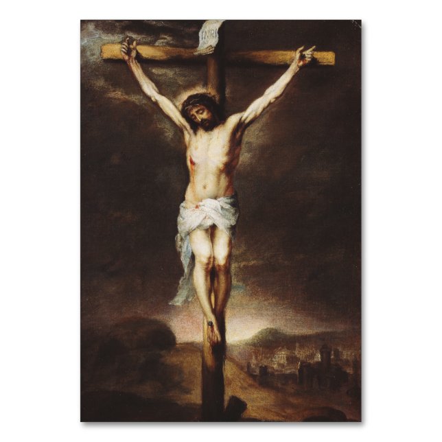 Numeração De Mesa A Crucificação por Bartolome Esteban Murillo (Frente)