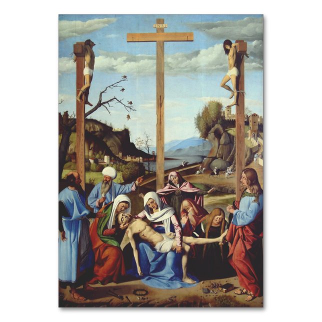 Numeração De Mesa A Deposição de Jesus Cristo Arte de Ícone Sagrado (Frente)