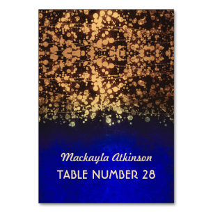 Numeração De Mesa a escolta do casamento carda o ouro e o azul das