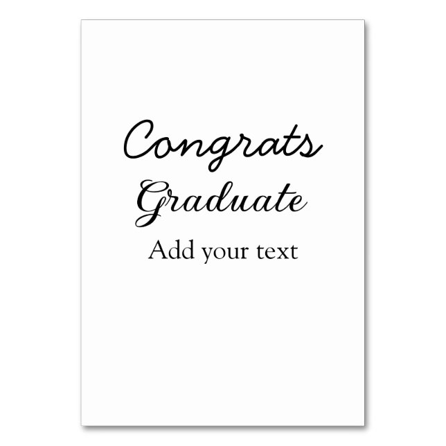 Numeração De Mesa A graduação mínima simples de parabéns adiciona (Frente)