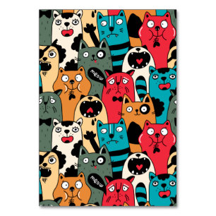 Numeração De Mesa A multidão de gatos