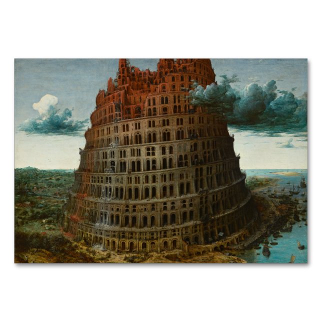Numeração De Mesa A pequena torre de Babel de Pieter Bruegel (Frente)