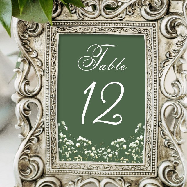 Numeração De Mesa A respiração do bebê em Sage Green (Criador carregado)