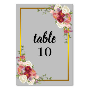 Numeração De Mesa Aba de Casamento de Pêssego com Dourada de Dusty c