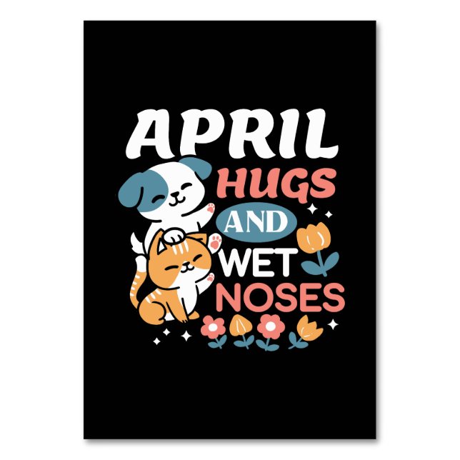 Numeração De Mesa Abraços, Narizes Molhados e Primavera - Pet Reprod (Frente)