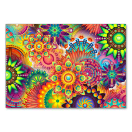 Numeração De Mesa Abstrato Boho do Padrão Retroativo Funky