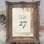 Numeração De Mesa Abstrato ouro | Casamento Elegante<br><div class="desc">Estas maravilhosas e modernas cartas de mesa de casamento apresentam um elegante bege neutro e um falso ouro abstrato com um plano de fundo com caligrafia clássica.</div>