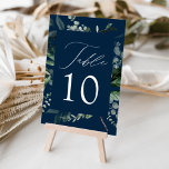 Numeração De Mesa Abundant Greenery Wedding<br><div class="desc">Cartões de mesa de casamento elegantes e botânicos com o número da tabela aninhados em um quadro retangular cercados por eucalipto, samambaias e outros ricos verdes com fundo marinho. Personalize o número de cada placa de mesa e adicione-o ao seu carrinho. Projetado para coordenar com nossa coleção de casamento Abundant...</div>