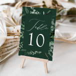 Numeração De Mesa Abundant Greenery Wedding<br><div class="desc">Cartões de mesa de casamento elegantes e botânicos com o número da tabela aninhados em um quadro retangular cercados por eucalipto, samambaias e outros ricos verdes com fundo verde escuro. Personalize o número de cada placa de mesa e adicione-o ao seu carrinho. Projetado para coordenar com nossa coleção de casamento...</div>