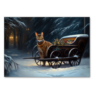 Numeração De Mesa Abyssinian Snowy Sleigh Passeia Decência de Natal