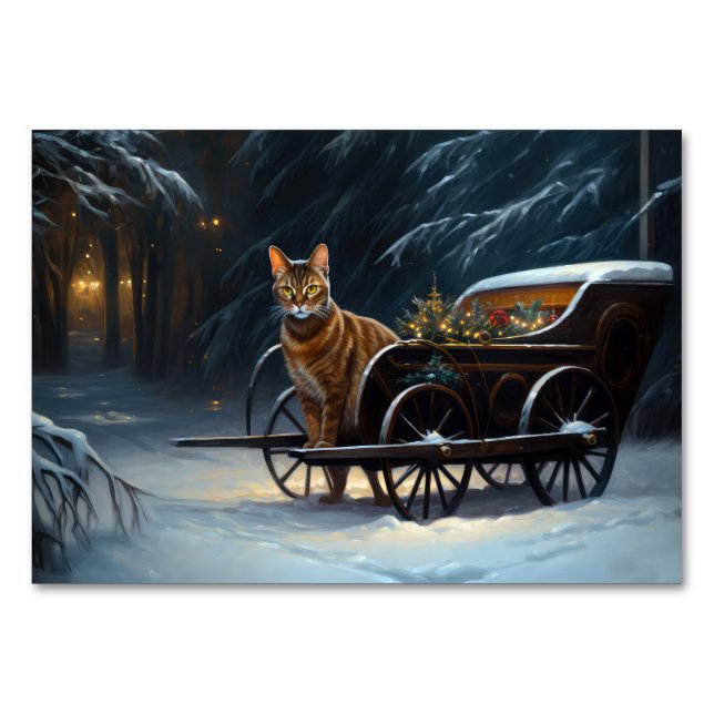 Numeração De Mesa Abyssinian Snowy Sleigh Passeia Decência de Natal (Frente)
