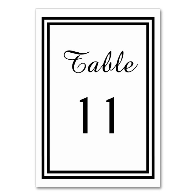 Numeração De Mesa Acabamento Preto Duplo - Número da Mesa (Frente)