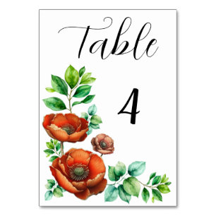 Numeração De Mesa Açafrão em Estilo Vintage em Aquarela Sublime