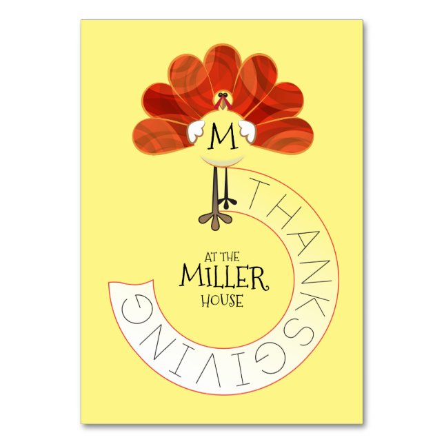 Numeração De Mesa Ação de Graças à Turquia (Frente)