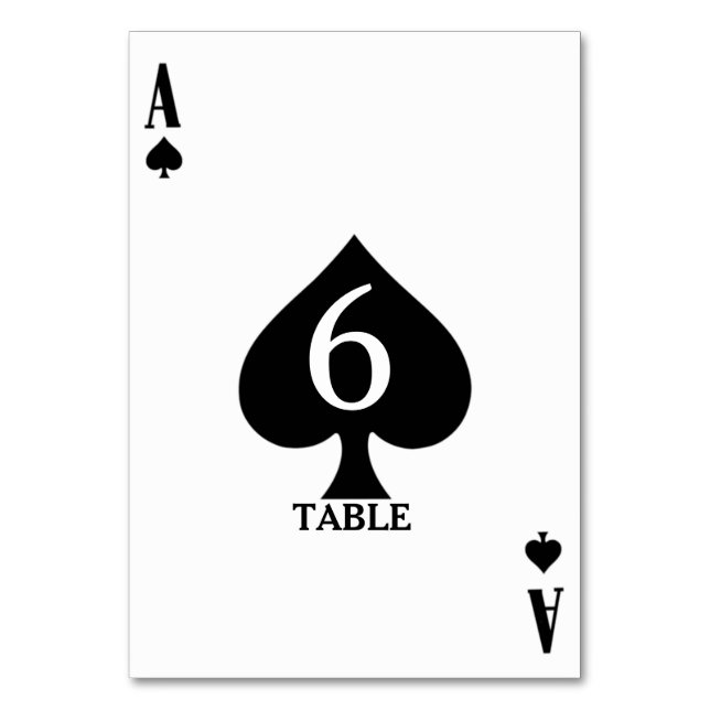 Numeração De Mesa Ace of Spades Vegas Casino Weding Menu+Mesa (Frente)