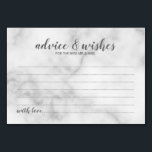 Numeração De Mesa Aconselhamento e Desejos do Casamento Elegante Clá<br><div class="desc">White Marble Advice and Wish Card,  Elegante Elegante,  com título na fonte moderna da cinza com detalhes na fonte sans serif moderna da cinza sobre fundo de mármore branco. Perfeito para casamento,  chá de fraldas,  festa de aniversário,  chá de panela,  festa de solteira e qualquer ocasião especial.</div>