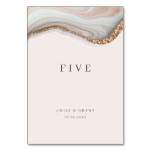 Numeração De Mesa Agate Stone Marble Table Number