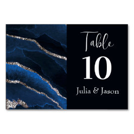 Numeração De Mesa Agato Elegante Azul e Prata