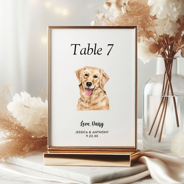 Numeração De Mesa Água-forte Simples Moderna de Cachorro Casamento  (Criador carregado)