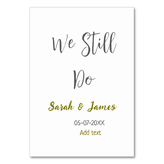 Numeração De Mesa Ainda fazemos o aniversário de casamento, ouro sim (Frente)