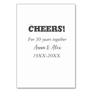 Numeração De Mesa Alegra-se a 30 anos juntos, aniversários, adicione