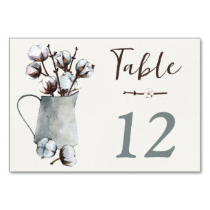 Numeração De Mesa Algodão em Casamento de Tin Pitcher