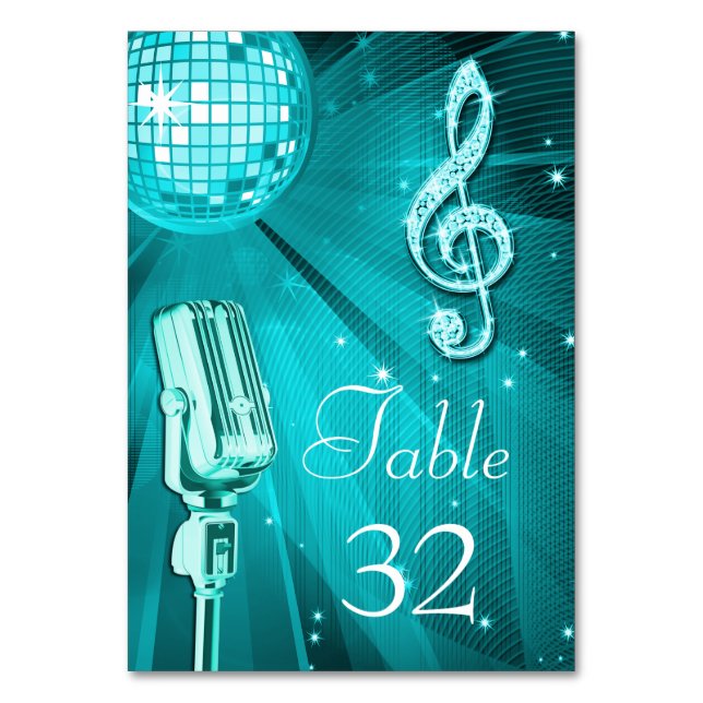 Numeração De Mesa Alteal Disco Ball e Microfone Retroativo (Frente)