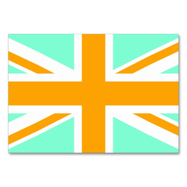 Numeração De Mesa Amarine e Orange Union Jack (Frente)