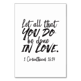 Numeração De Mesa Amor em Ação - 1 Corintianos 16:14 Inspiração