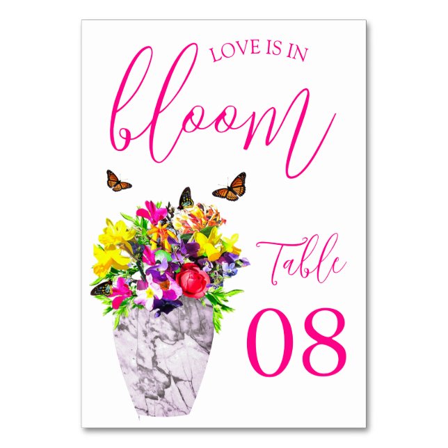 Numeração De Mesa Amor No Bloom Floral Wedding (Frente)