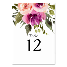 Numeração De Mesa Ampersand Floral Moderno Ameixa Rosa Pêssego & Pre