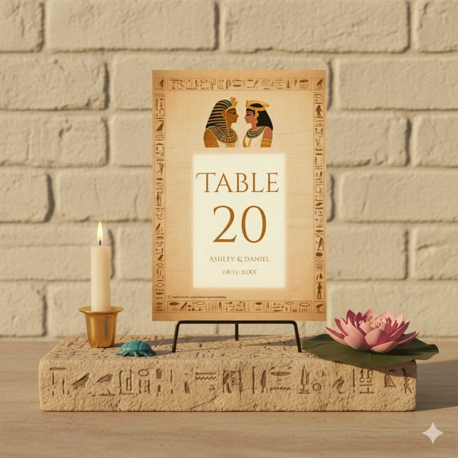 Numeração De Mesa Ancient Hieroglyph King and Queen Egyptian Wedding (Criador carregado)