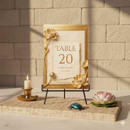 Numeração De Mesa Ancient Papyrus Luxury Gold Lotus Egyptian Wedding