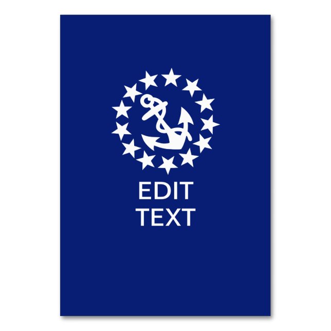 Numeração De Mesa Âncora náutica americana da bandeira do iate no (Frente)