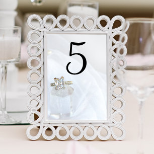 Numeração De Mesa Anel de Diamante Quadrado e Casamento Cristal de P