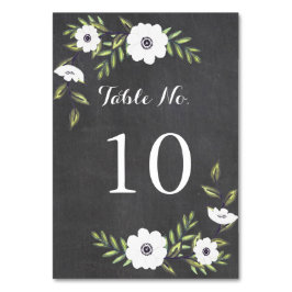 Numeração De Mesa Anêmonas pintadas de quadro - Número da tabela