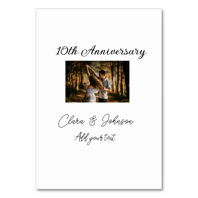 Numeração De Mesa Aniversário de casamento adicionar nome ano imagem (Frente)