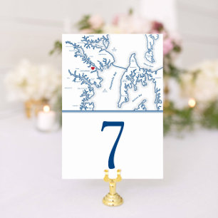 Numeração De Mesa Annapolis Map Elegant Marinho Wedding