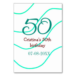 Numeração De Mesa Apelido vermelho verde para aniversário de 50 anos