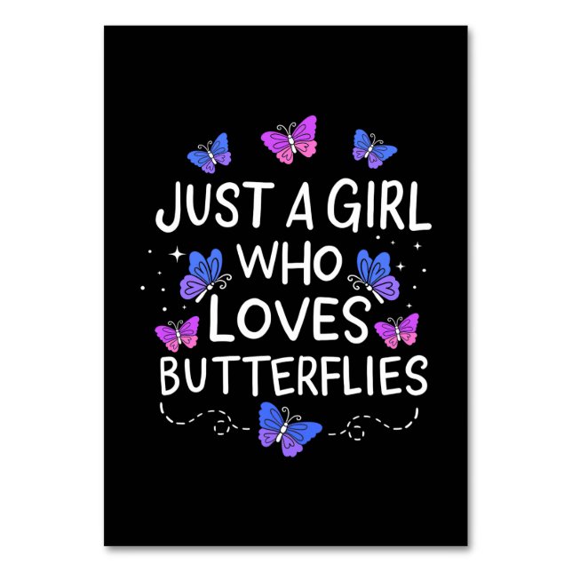 Numeração De Mesa Apenas Uma Menina Que Ama Borboleta (Frente)