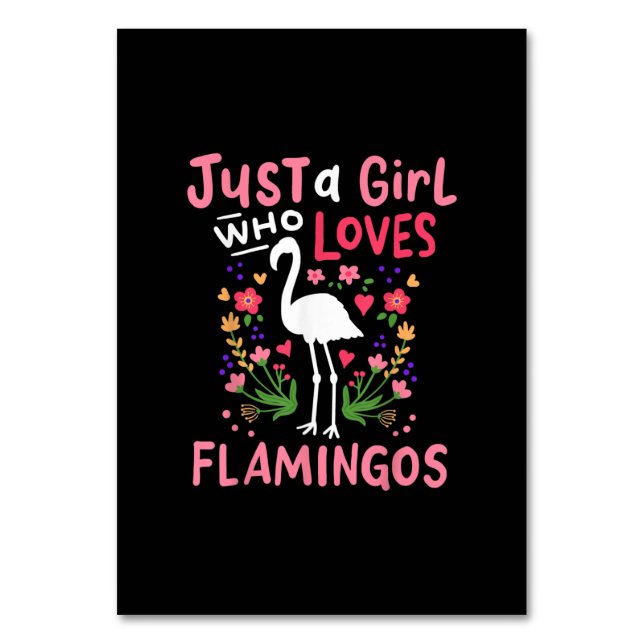 Numeração De Mesa Apenas Uma Menina Que Ama Flamingo (Frente)