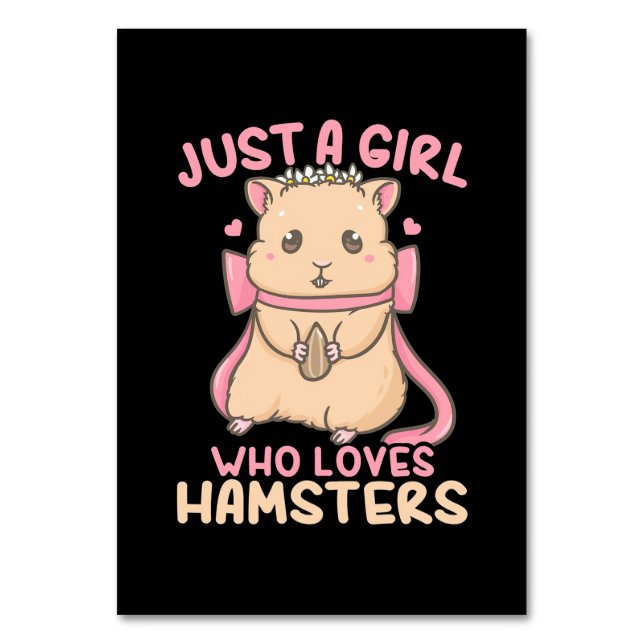 Numeração De Mesa Apenas Uma Menina Que Ama Hamsters (Frente)