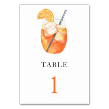 Aperol spritz - número da mesa de casamento