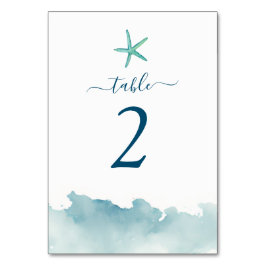 Numeração De Mesa Aqua Aqua Aqua Starfish e Água