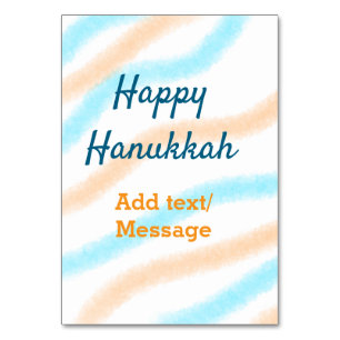 Numeração De Mesa Aqua laranja feliz Hanukkah adiciona mensagem de t