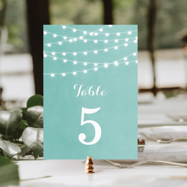 Numeração De Mesa Aqua String Luz Números De Tabelas De Casamento (Criador carregado)