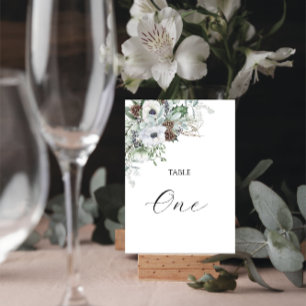 Numeração De Mesa Aquarela Anêmonas de Inverno Florais Mesa N