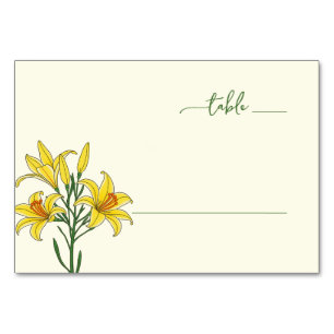 Numeração De Mesa Aquarela Floral Amarela Serena