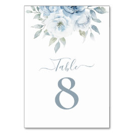 Numeração De Mesa aquarela flores azuis poeirentas número da mesa