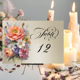 Numeração De Mesa Aquarela Flores Silvestres - Trigo